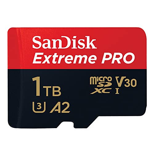 Sandisk 1Tb Extreme Pro Scheda Microsdxc + Adattatore Sd + Rescuepro Deluxe, Fino A 200 Mb/S, Con Prestazioni App A2 Uhs-I Class 10 U3 V30