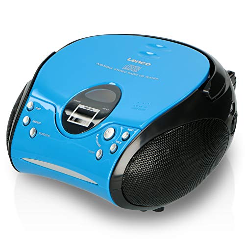 Lenco Scd-24 Stereo Boombox, Radio Fm, Cd-Player, Blu/Nero