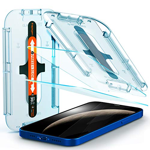 Spigen Glas.Tr Ez Fit Vetro Temperato Compatibile Con Iphone 12, Iphone 12 Pro, 2 Pezzi, Resistente Ai Graffi, Durezza 9H Pellicola Prottetiva