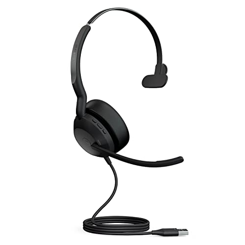 Jabra Evolve2 50 Cuffie Mono Cablate Con Jabra Air Comfort, Microfoni Con Cancellazione Del Rumore E Cancellazione Attiva Del Rumore - Certificate Per
