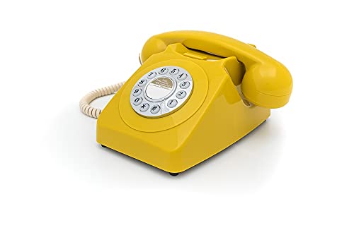 Gpo 746 Telefono A Quadrante Push Button, Telefono Fisso Vintage Per Casa, Ufficio, Telefoni Retro Con Suoneria A Campanello Originale E Cavo Arriccia