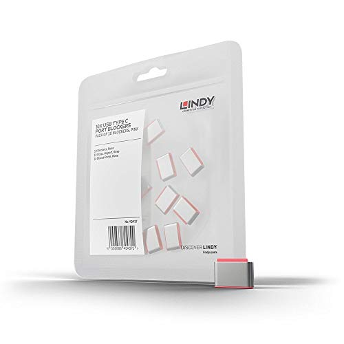 Blocca Porte Usb Tipo C (Senza Chiave), 10 Pezzi, Rosa