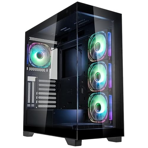 Kolink Unity Peak Case Per Pc, Vetro Panoramico, Ventole Argb, Copri Alimentatore, Acciaio Spcc, Mid Tower, Nero