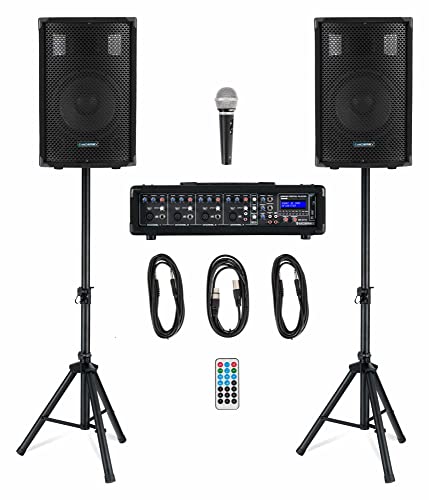 Mcgrey Bp-210 Bandpack Installation Sistema Pa 100 Watt- Mixer Di Potenza A 4 Canali - Riverbero Digitale - Bluetooth - Slot Usb/Sd - Altoparlante A 2