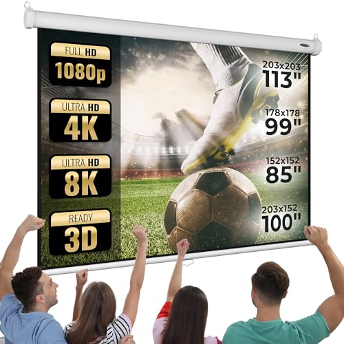 Jago® Schermo Per Proiettore Con Treppiede - (152X152Cm / 178X178Cm / 203X152Cm / 203X203Cm), Vinile, Formato 1:1, 4:3, 16:9 - Schermo Di Proiezione,
