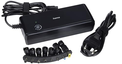 Hama Alimentatore Notebook 12V 14V 15V 16V 18V 18V 18.5V 19V 19V 19.5V 20V 21V 22V 90W (Alimentatore Universale Per Laptop E Tablet, 8 Connettori Per