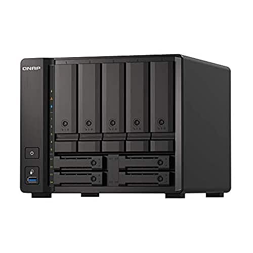 Qnap 9-Bay Quts Hero Nas Ts-H973Ax-8G Up To 9 Hdd/Ssd Hot-Swap. Ryzen V1500B Quad-Core. Processor Frequency 2.2 Ghz. 8 Gb. Ddr4. 2X2.5Gbe. 1X10Gbe. 1X