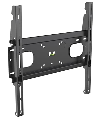 Meliconi Slimstyle 400 F - Supporto Fisso Ultra Sottile Da Parete Per Tv A Schermo Piatto Da 32’’ A 82", Massimo 60 Kg, Vesa 200-300-400 Mm, Nero