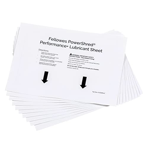 Fellowes 4025601 Fogli Lubrificanti Per Distruggidocumenti – Powershred Performance+ Fogli Oliati Per Distruggidocumenti Facili Da Usare, Bianchi, Con