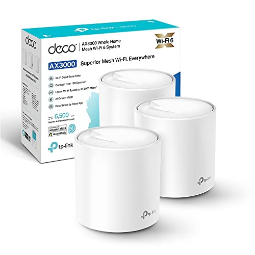Tp-Link Deco X50 Mesh Wifi Set (Confezione Da 3), Router E Ripetitore Dual Band Ax3000 (Portata Fino A 604 M², Wpa3, Ideale Per Case Grandi, Compatibi