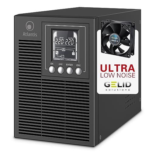 Atlantis A03-Op1002Xln Ups Online 88% Più Silenzioso Gruppo Di Continuità Server Doppia Conversione Onda Sinusoidale Pura 1000Va 700W, Ventola Low Noi