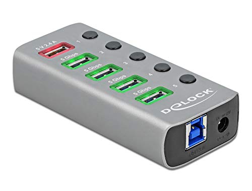 Delock Hub Usb 3.2Gen1 Typ-A 4Port +Schnellladeport Schalter