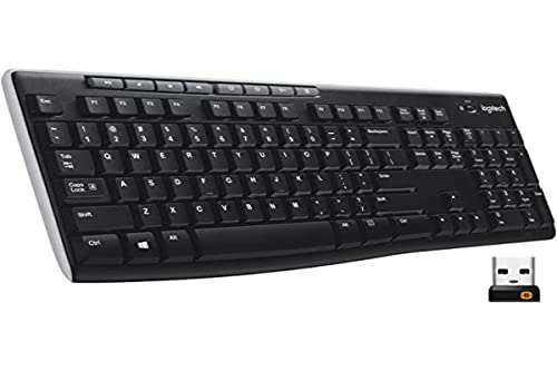 Logitech K270 Tastiera Wireless Per Windows, Layout Spagnolo Qwerty - Nero