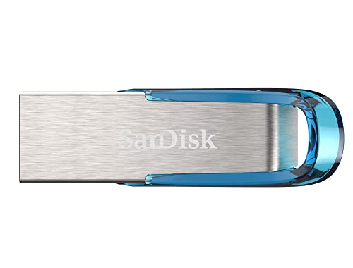 Sandisk 128Gb Ultra Flair Usb 3.0 Flash Drive, Up To 150Mb/S Read Speeds, Tropical Blue