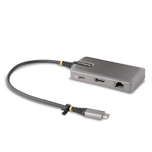 Startech.Com Adattatore Multiporta Usb-C - Docking Station Usb Type C Hdmi 4K 60Hz - Hub A 2 Porte Usb 3.0 5 Gbps - 100W Pd - Gbe - Usb Tipo C Mini Do