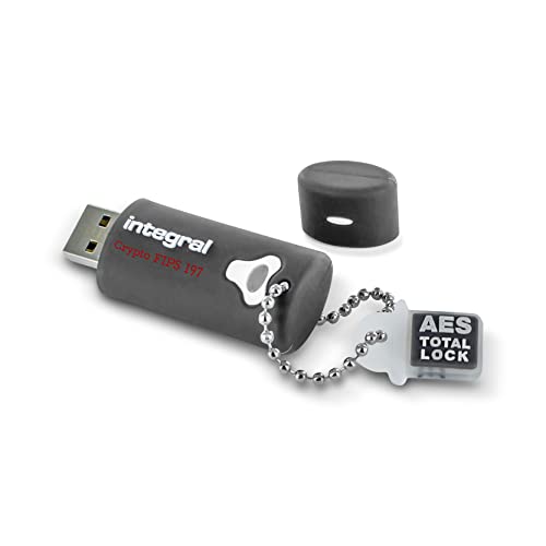 Integral Chiavetta Usb Crypto-197 A 256 Bit 3.0 Crittografata – Usb Stick Protetto Da Password – Certificato Fips 197 – Protezione Da Attacchi Brute F