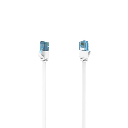 Hama Cavo Di Rete Cat 6A 5 M, Cavo Piatto Per Posa, Gigabit Ethernet Fino A 10 Gbps (Rj45, Coppie Di Dati Attorcigliate, Antipiega, Connettori Sottili