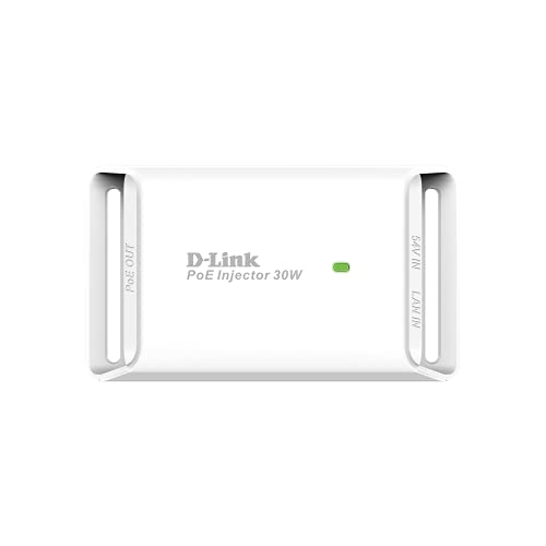 D-Link Dpe-301Gi Injecteur 1 Port Gigabit Poe 802.3/3U/3Ab - 10/100/100Base-T - 802.3At Et 802.3Af - Jusqu'À 30W - Idéal Pour Alimenter Vos Équipement