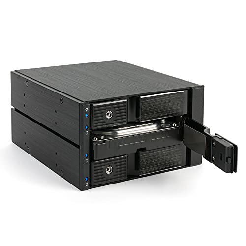 Fantec 2185 Bp-Sa2131 Sas I,Ii + Sata I, Ii, Iii Backplane Per Hdd Da 3 X 3,5" In Un Alloggiamento Da 2 X 5,25". Con Ventola Da 70 Mm Sul Retro
