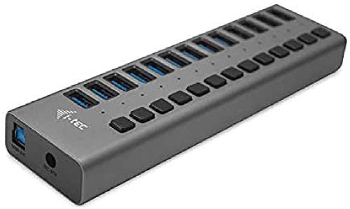 I-Tec Hub Usb Alimentato, Hub Usb 3.0 Con 10 Porte Di Ricarica Con Interruttore On/Off - 10 Porte Usb 3.0 Con Alimentatore 60W