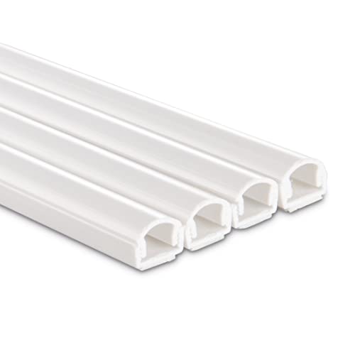 Hama - Canalina Semi Rotonda Per Canali In Pvc, 100/1.1/1.0 Cm, 4 Pezzi, Colore: Bianco