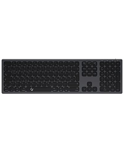 Keysonic Tastiera Bluetooth Senza Fili Per Windows/Macos/Android, Layout Qwerty Tedesco, Nero