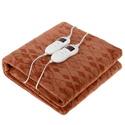 Camry Cr7436 Electric Double Beds, 150 X 160 Cm, 8 Temperature Levels, Led Display Timer, Washable, Fleece Lining, Brown, 120 W