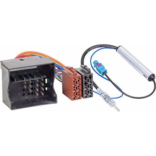 Audioproject A124 - Set Di Adattatore Iso Autoradio Quadlock + Adattatore Antenna Fakra/Din Compatibile Con Vw Audi Skoda Seat Golf 5 6 Polo 9N Adatta