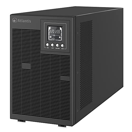 Atlantis A03-Op3002P Pro Ups Online Gruppo Di Continuità Server Doppia Conversione Onda Sinusoidale Pura 3000Va 2700W, Tower Display Lcd, Usb, Seriale