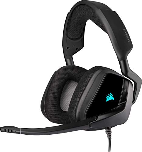 Corsair Void Elite Rgb Usb- Cuffie Gaming Con Microfono Omnidirezionale Ottimizzato, Audio 7.1, Personalizzabili Illuminazione, Microfibra Tessuto Pad