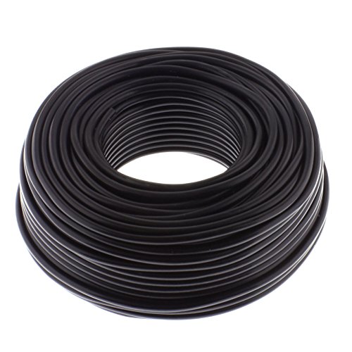 Cavo Per Altoparlante Rotondo 2 X 0,75 Mm² – Nero – 50 M – Rca – Cavo Per Installazione Pa – Cavo Audio – Box Cavo