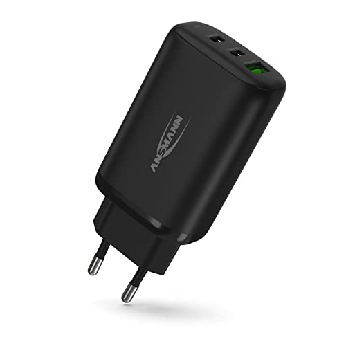 Ansmann 3-Port Usb Charger 65 W - Usb Quick Charge 3.0 Power Delivery Profile 4 Charger Con Controllo Intelligente Della Carica Per Laptop, Smartphone
