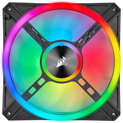 Corsair Ql140 Rgb Ventola Con 34 Led Rgb Regolabili, Fino A 1.250 Giri/Min, Silenziosa, Smorzatori In Antivibrazione, Icue Ql 140 Mm, Confezione Singo