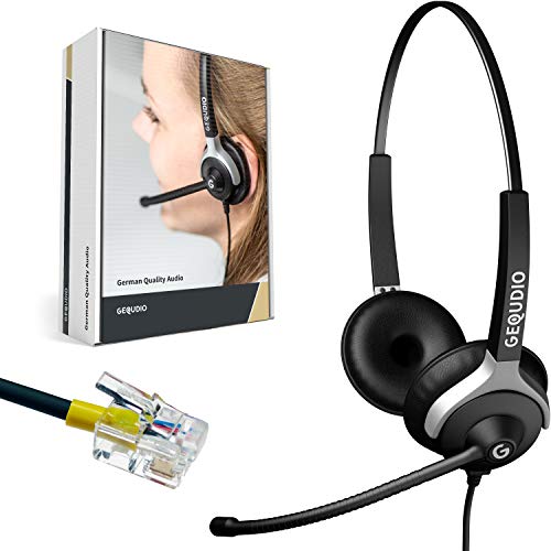 Gequdio Cuffie Telefoni Adatto A Mitel Aastra Fanvil Poly/Polycom E Gigaset Telefono Con Connettore Rj - Cuffie E Microfono Cuscinetti Di Ricambio - 8