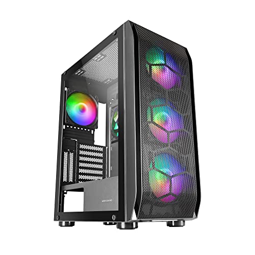 Mars Gaming Mc-Kx Nero, Torre Gaming E-Atx Premium, Sistema Cpu Freezer, 5 Ventole Argb Ultra-Silenziose, Controller Argb E Controller Rf, Frontale Me