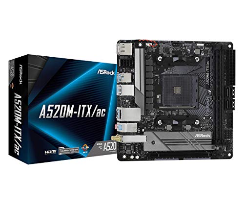 Asrock A520M-Itx/Ac Scheda Madre Amd 520M Am4 Micro Itx Ddr4-Sdram