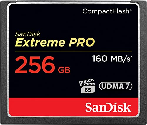 Sandisk Extreme Pro 256 Gb 160 Mb/S Compactflash Memory Card - Black/Gold/Red, Sdcfxps-256G-X46