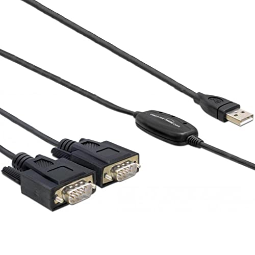 Delock 2X Rs232/Usb 2.0 Db9 Nero