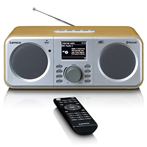 Lenco Dir-141 Radio Internet - Con Bluetooth® - Spotify Connect - 2 X 5 Watt Rms - Legno, Argento