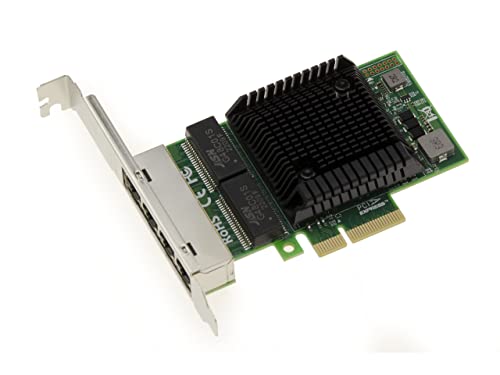 Kalea-Informatique Scheda Controller Di Rete Pcie 4 Porte Rj45 Lan Gigabit Ethernet 10 100 1000Mb 1G Con Chipset Broadcom Bcm5719 - Profilo Basso E Al