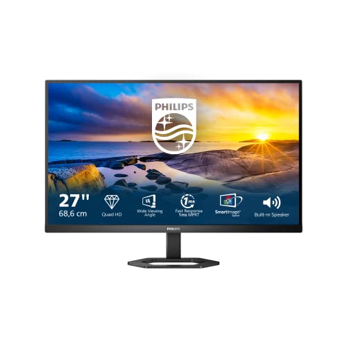 Philips 27E1N5500La - Monitor Qhd Da 27 Pollici, Altoparlanti, Altezza Regolabile (2560X1440, 75 Hz, Displayport, Hdmi), Colore Nero