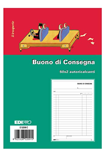 Edipro - E5209C - Blocco Buono Di Consegna 50X2 Autoricalcante F.To 22X14,8