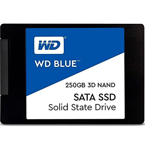 Western Digital Wds250G2B0A Wd Blue 3D Nand Internal Ssd 2.5 Inch Sata, 250 Gb - Black