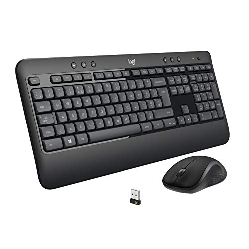 Logitech Mk540 Advanced Combo Tastiera E Mouse Wireless Per Windows, Ricevitore Usb Unifying 2,4 Ghz, Tasti Di Scelta Rapida Multimediali, Durata Batt