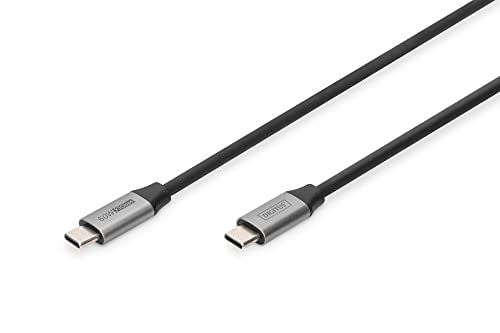 Digitus Cavo Di Collegamento Usb-C - Usb 3.0 Gen1 - Da Tipo-C A Tipo-C - 5 Gbps - 60W Power Delivery - Thunderbolt 3-4K/60Hz - 0,5M - Nero