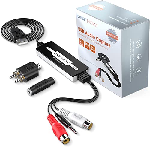 Digitnow! Usb Audio Grabber Per Cassette In Vinile A Convertitore Digitale Mp3, Supporto Per Mac E Windows 10/8.1/8/7 / Vista/Xp