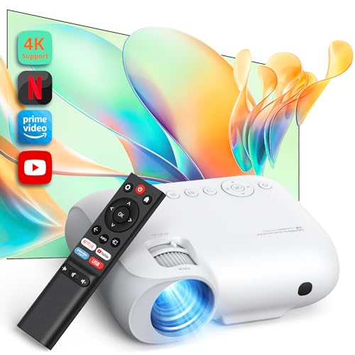 【2024 Aggiornato Con App Integrate】 Proiettore Con Wifi 5G E Dual-Bluetooth, Videoproiettore Nativo 1080P 450 Ansi Con Zoom, Netflix/Prime Video/Youtu
