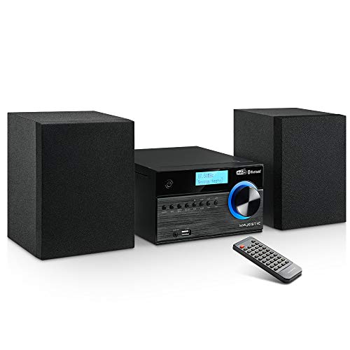 Majestic Ah 2350 Bt Mp3 Usb Dab - Sistema Micro Hi-Fi Radio Dab/Dab+/Fm, Bluetooth, Lettore Cd/Mp3, Ingresso Usb/Aux-In, Telecomando, Nero