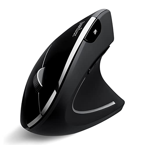 Perixx Perimice-813 Mouse Ergonomico Verticale Wireless 2.4G E Bluetooth - Multi-Dispositivo E Multi-Os - Connetti Fino A 3 Dispositivi - Borsa Da Via