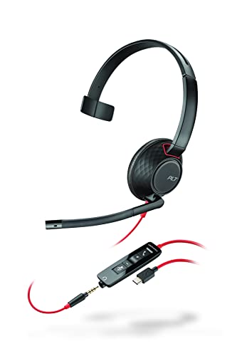 Plantronics Blackwire C5210 - Cuffie Monaurali Con Usb-C E Jack Da 3,5 Mm